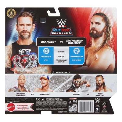 WWE Main Event Showdown Action Figures CM Punk vs Seth "Freakin" Rollins 2-Pack 15cm