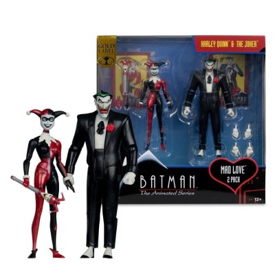 Batman: The Animated Series DC Direct Action Figures Harley Quinn & The Joker (Mad Love) (Gold Label) 18cm