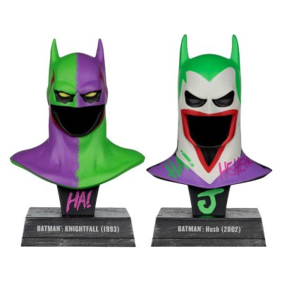 Batman DC Direct Mini Replica 1/3 2-pack Batman Cowls Hush & Knightfall (Jokerized) (Gold Label) 18cm