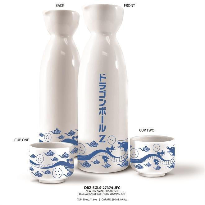 Dragon Ball Z Officially licensed Ceramic Sake Set Blue Shenron