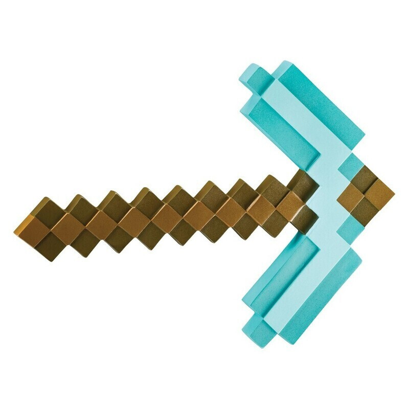 Minecraft Plastic Replica Diamond Pickaxe 40cm