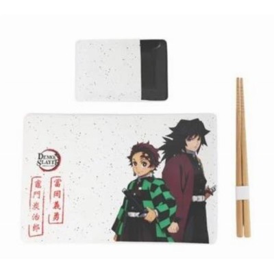 Demon Slayer Officially licensed Ceramic Sushi Set with Chopsticks Tanjiro & Giyu