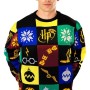 Harry Potter Christmas Sweater Deluxe Patchwork Knitted L 100% cotton