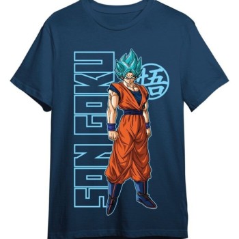 Dragon Ball Z Officially licensed T-Shirt Goku Super Saiyan Blue Denim 100% cotton L