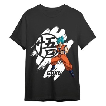 Dragon Ball Z Officially licensed T-Shirt Goku Super Saiyan Blue Black 100% cotton L 