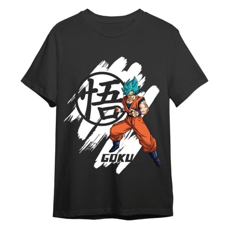 Dragon Ball Z Officially licensed T-Shirt Goku Super Saiyan Blue Black 100% cotton L 