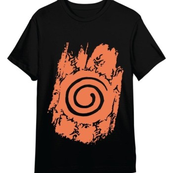 Naruto Shippuden Officially licensed T-Shirt Retro Logo Black 100% cotton L