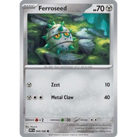 Pokemon Ferroseed-068/086 Single Card