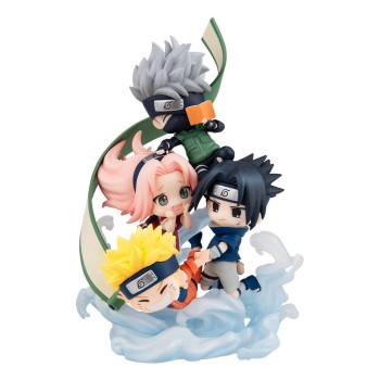 Naruto Shippuden FigUnity PVC Mini Statue Gather here, Team 7 13cm (with gift)