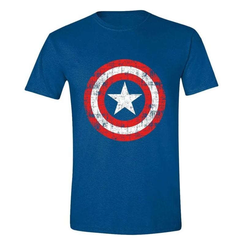 Marvel High quality Officially licensed T-Shirt Captain America Cracked Shield 100% Cotton L