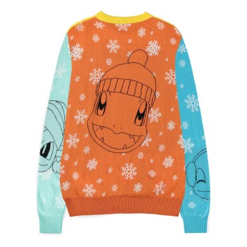 Pokémon Officially licensed High quality Sweater Pikachu, Bulbasaur, Squirtle & Charmender (Christmas Jumper) L