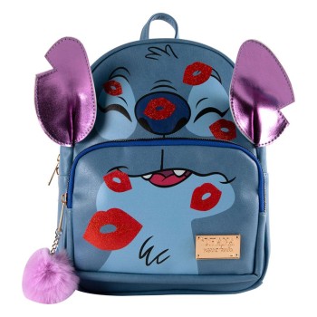 Lilo & Stitch Officially licensed Cerdá Backpack PU Leather Stitch Kisses Size: 27x21x16cm