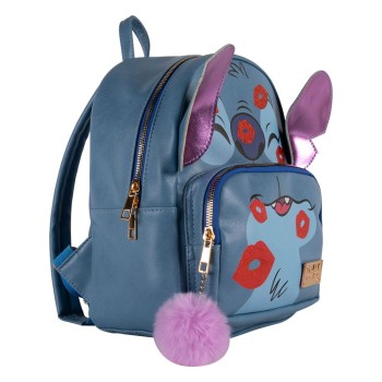 Lilo & Stitch Officially licensed Cerdá Backpack PU Leather Stitch Kisses Size: 27x21x16cm