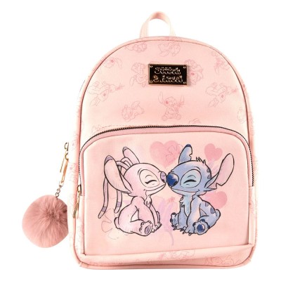 Lilo & Stitch Officially licensed Cerdá Backpack PU Leather Stitch & Angel Size: 27x21x16cm
