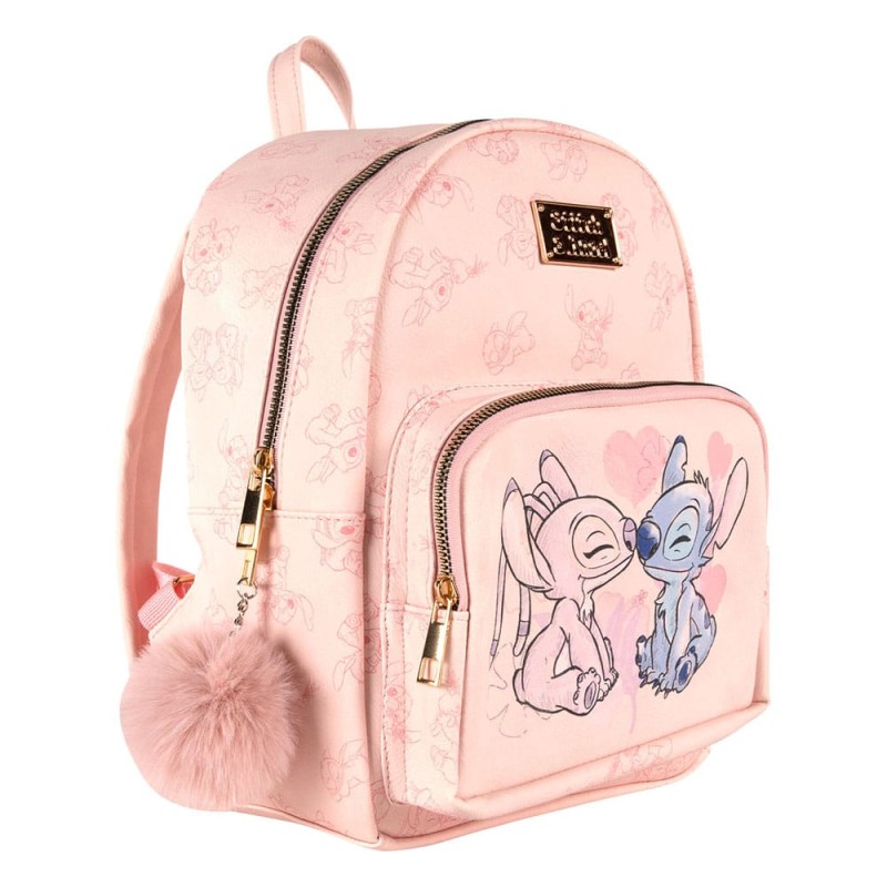Lilo & Stitch Officially licensed Cerdá Backpack PU Leather Stitch & Angel Size: 27x21x16cm