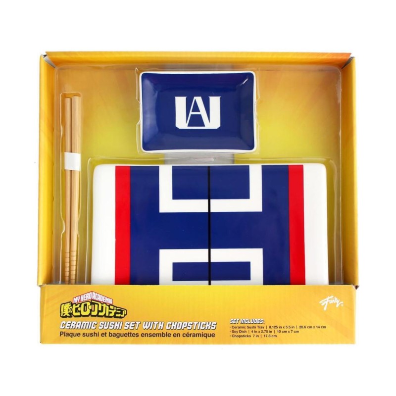 My Hero Academia Ceramic Sushi Set with Chopsticks UA