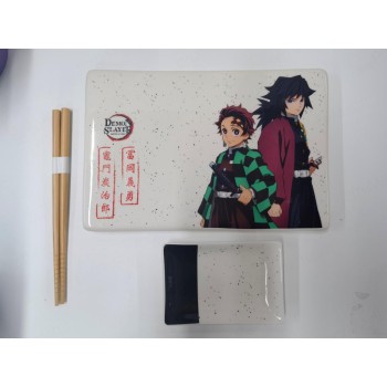 Demon Slayer Officially licensed Ceramic Sushi Set with Chopsticks Tanjiro & Giyu
